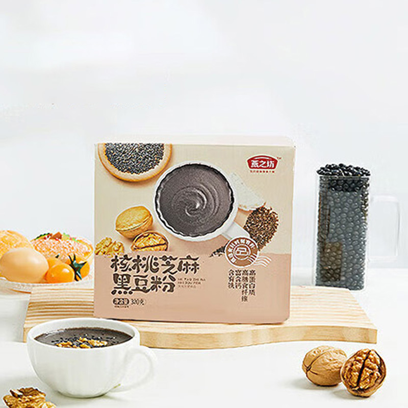 燕之坊黑豆粉口感顺滑香味浓郁粉质细腻核桃芝麻盒装320g高清大图