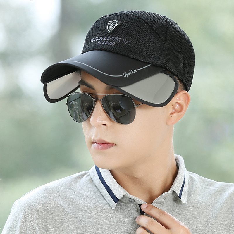 帽子男夏天韩版钓鱼空顶帽户外防晒防紫外线骑车帽透气百搭遮阳帽