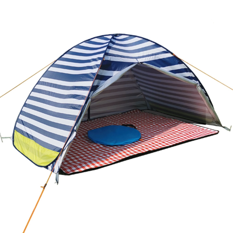 闪电客无底简易自动免搭建1秒速开帐篷沙滩防晒公园沙滩海边家庭帐篷