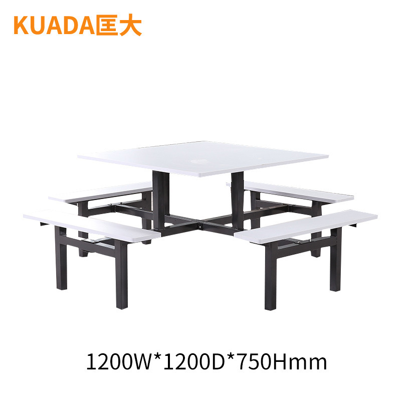 匡大学校食堂1.2米方形不锈钢组合餐桌KD-CZ-QT25