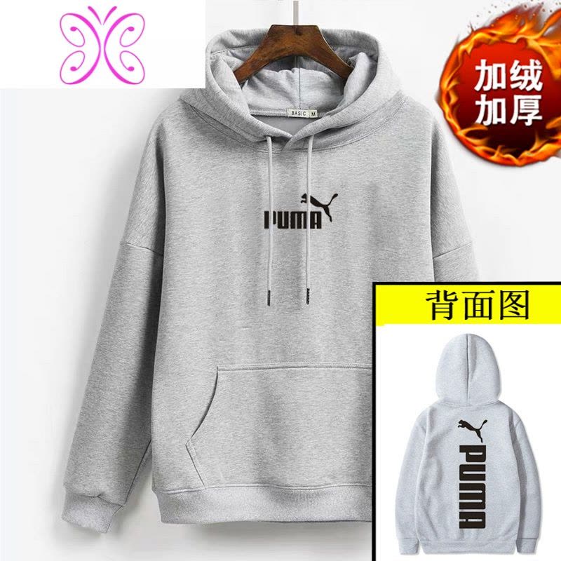 YUANSU卫衣秋冬男女2020新款潮流加绒加厚连帽情侣款帽衫运动装休闲衣服卫衣图片