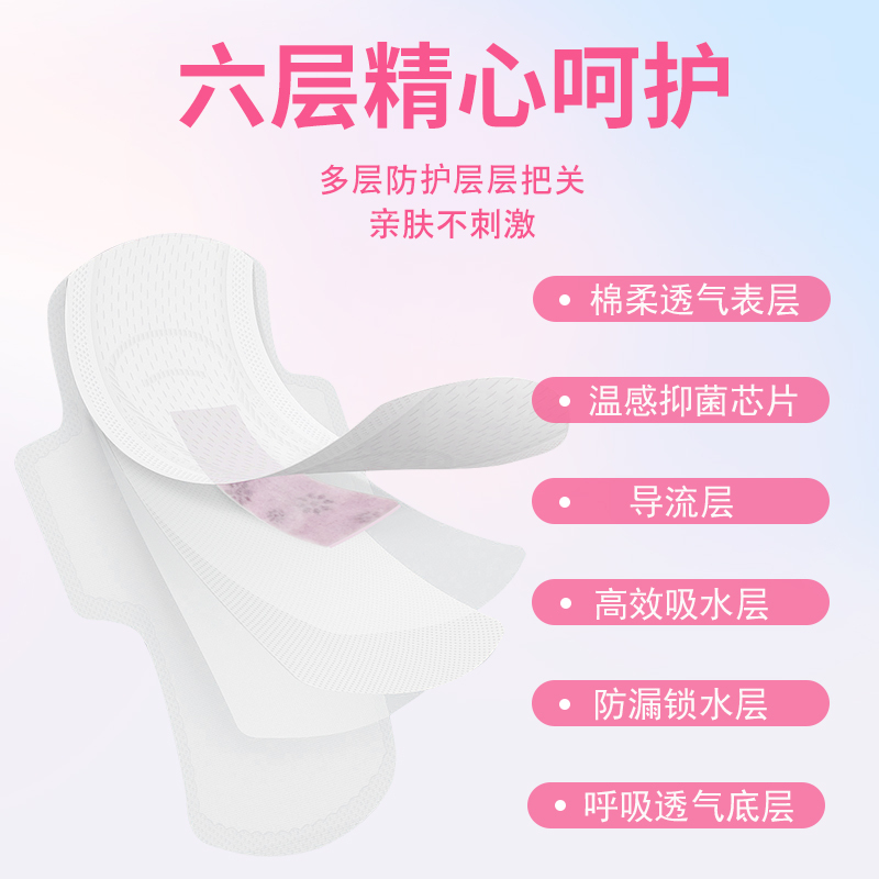 强蔻 超柔瞬吸卫生巾棉柔亲肤干爽透气超薄贴身纳米复合芯片抑菌组合装