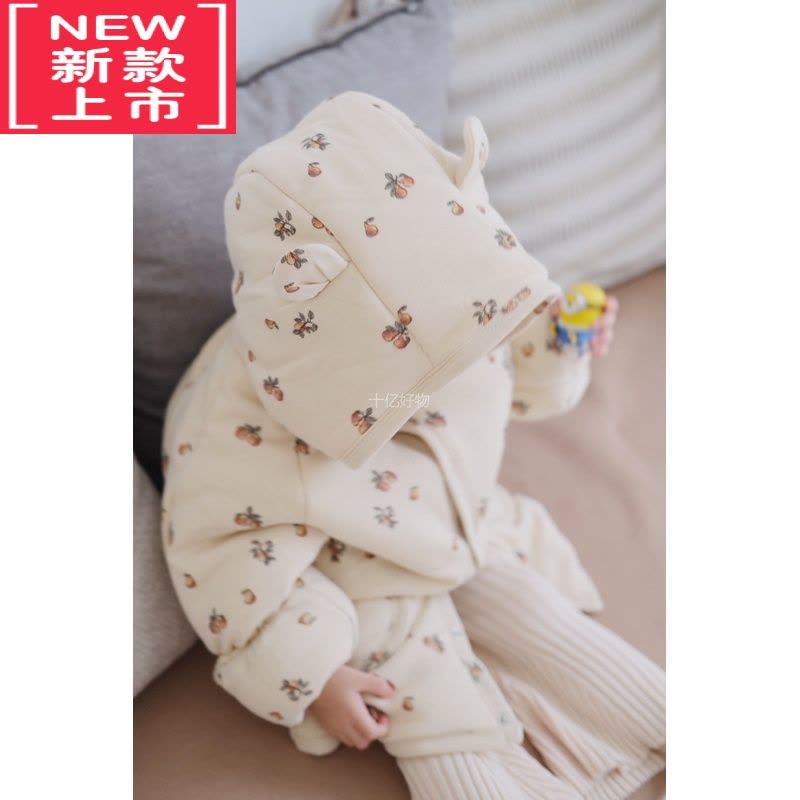 可莉允丹麦婴童外套冬精梳棉中长款宝宝棉衣可包手加厚保暖儿童时尚棉服图片