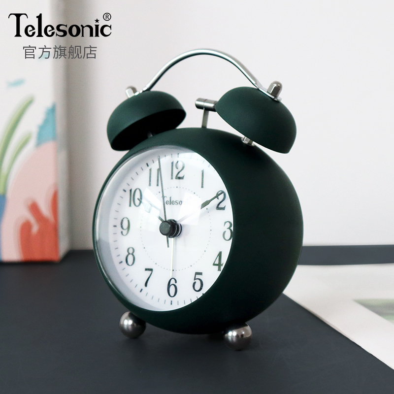 TELESONIC/天王星学生打铃闹钟简约家用床头钟儿童石英钟起床神器