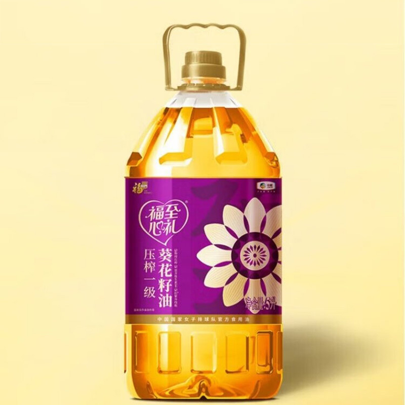 福临门葵花籽油5L甄选葵花籽富含维生素E福至心礼压榨一级高清大图