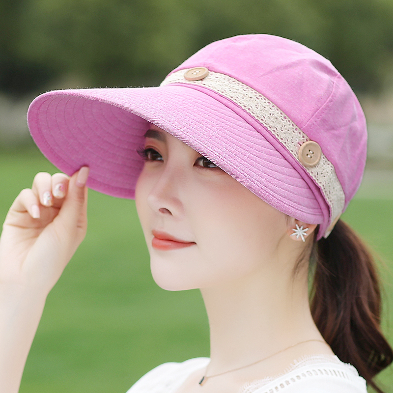 盛世尼曼遮阳帽女夏天防晒可折叠户外骑车沙滩帽子大檐帽早春大草帽