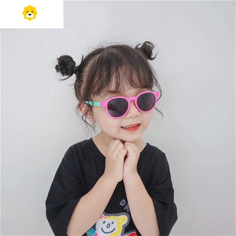 喻娄儿童硅胶太阳眼镜女童男童墨镜可爱软腿偏光镜防晒幼童小童2岁4岁儿童太阳镜