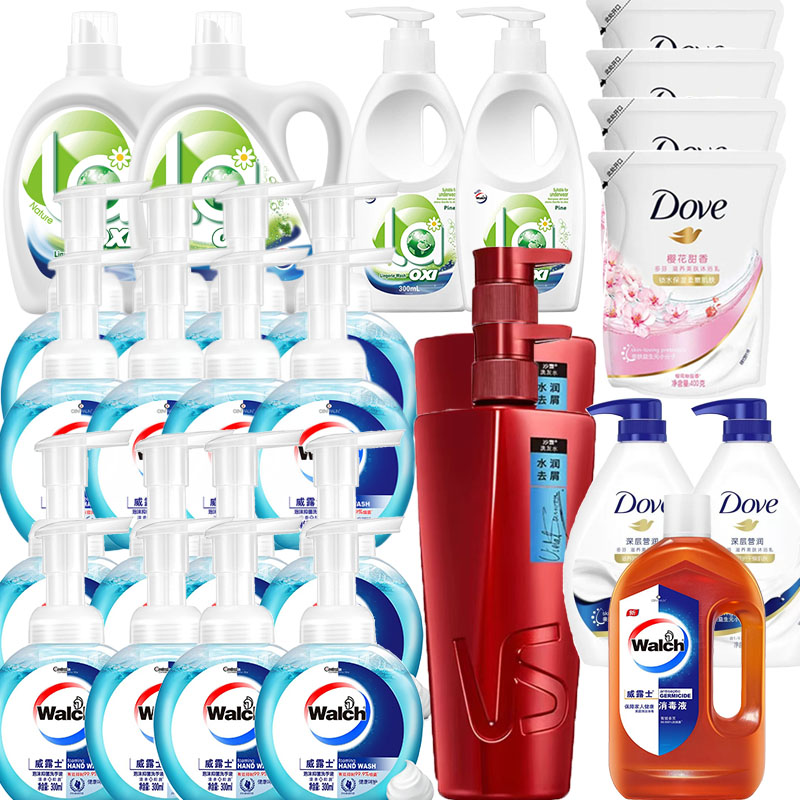 威露士洗衣液洗手液沙宣洗发水多芬沐浴露套餐组合