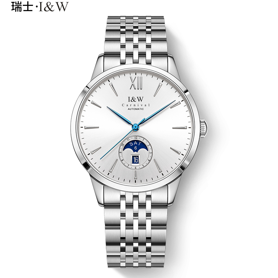 瑞士手表爱沃驰I&W CARNIVAL自动机械表男表进口机芯个性时尚防水简约男士轻奢气质商务腕表527G高清大图