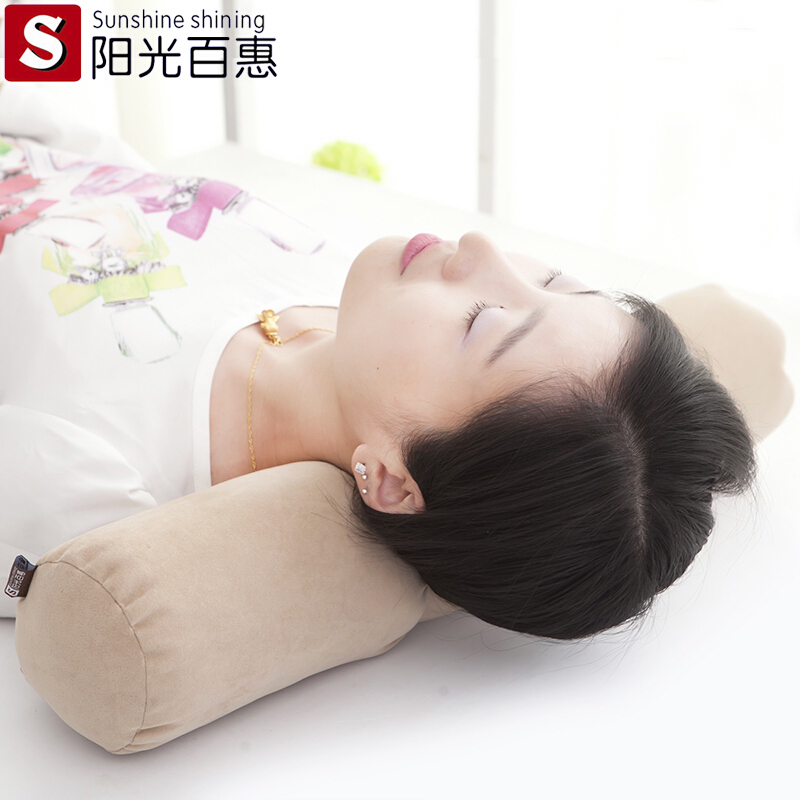 荞麦颈椎枕护颈枕头枕芯学生床上枕单人决明子整头糖果枕(凹处高6cm)决明子--卡其色