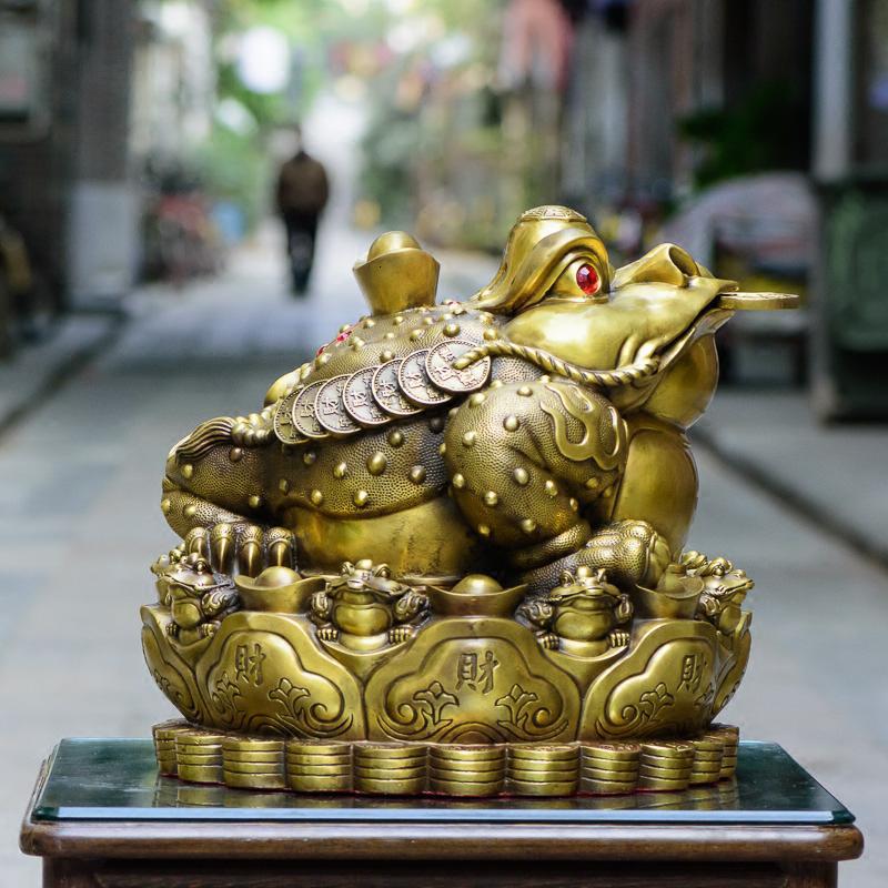 美帮汇金蟾摆件 金蟾摆件特大号三脚金蟾蜍铜收银台高清大图