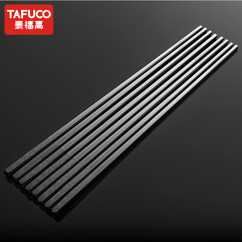 日本泰福高(TAFUCO)樱花纹304不锈钢筷子套装 筷子家用防滑 防烫 不易发霉 礼盒套装筷-10双装樱花纹