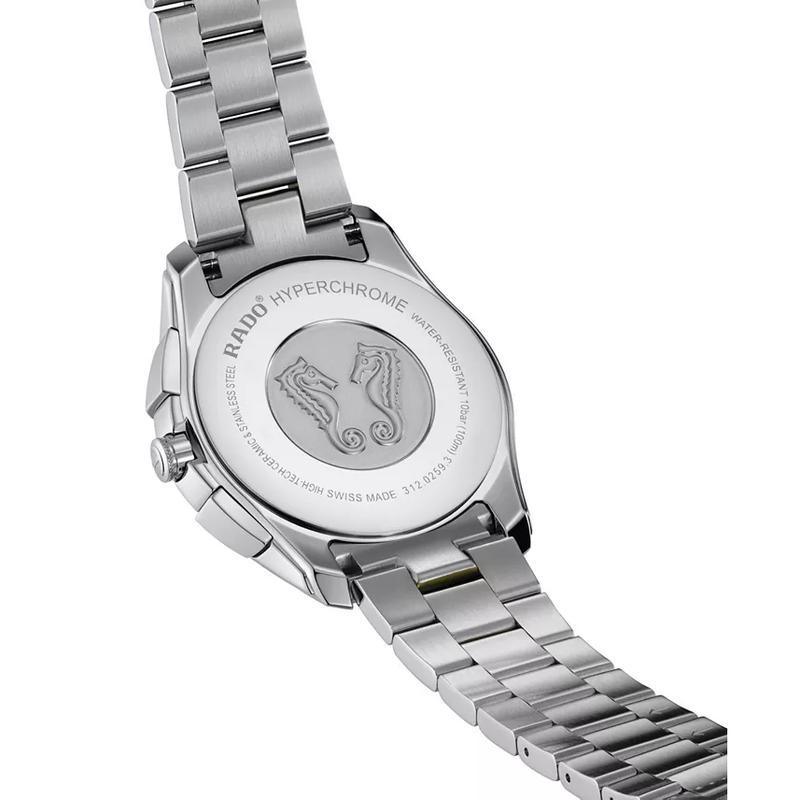 雷达(RADO)瑞士石英计时男表45mm不锈钢镀金陶瓷圈防水运动商务手表