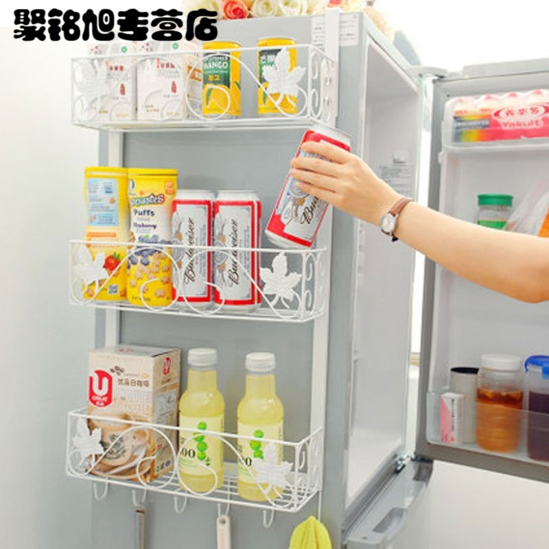 铁艺冰箱挂架侧壁挂冰箱架厨房置物架收纳架冰箱侧边味架多用多色多款多功能生活日用收纳用品时尚创意简约收纳层架