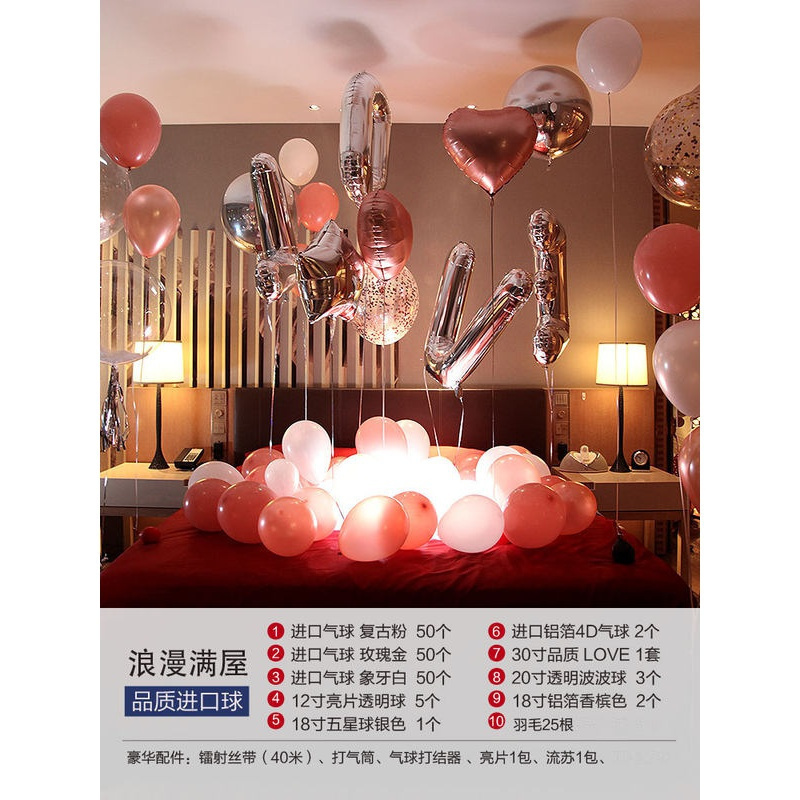 家柏饰(CORATED)婚房布置套装创意结婚浪漫女方男卧室网红告白气球装饰套餐ins风高清大图