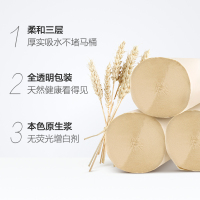 泉林本色 卷纸 实芯卷纸3层160节20卷组合装卫生纸巾 卷筒纸 本色纸