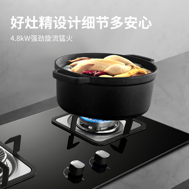 迅达QT5燃气灶煤气灶节能双灶家用钢化玻璃嵌入式液化气炉灶灶台灶具官方旗舰店(液化气)高清大图