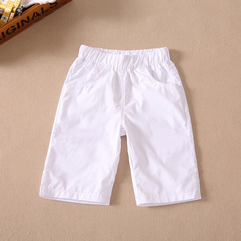白色休闲儿童长裤纯棉中裤男童女童黑色西裤童装七分裤长裤子演出白色