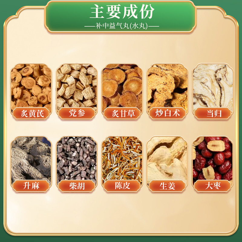 东方补中益气丸(水丸)12袋脾胃虚弱体倦乏力食少腹胀便溏久泻高清大图