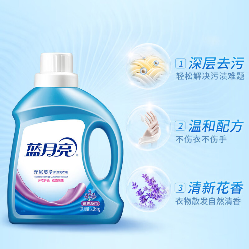蓝月亮洗衣液套装3.05kg深层清洁薰衣草80002592高清大图