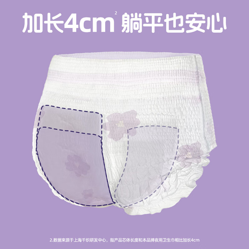 她研社 春眠小裤 超长夜用裤型卫生巾安睡裤XL码21条高清大图