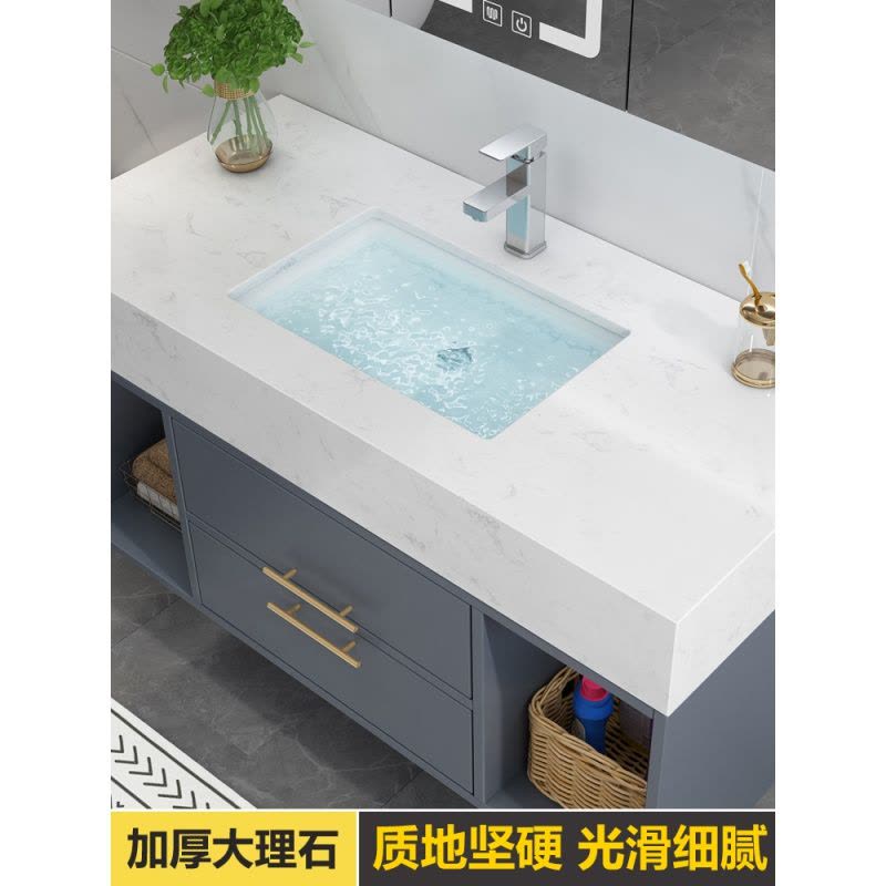 苏宁放心购北欧轻奢浴室柜组合现代简约大理石卫浴卫生间洗漱台洗手池洗脸盆A-STYLE图片