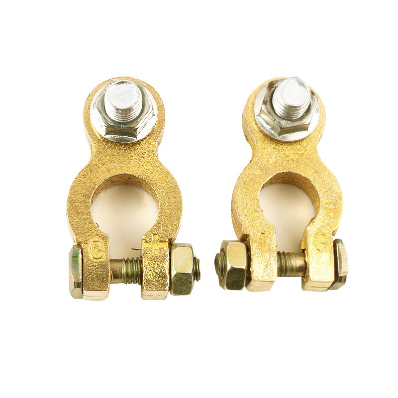 电瓶接线端子夹头电瓶柱接头夹子纯铜加厚双螺丝电瓶桩头