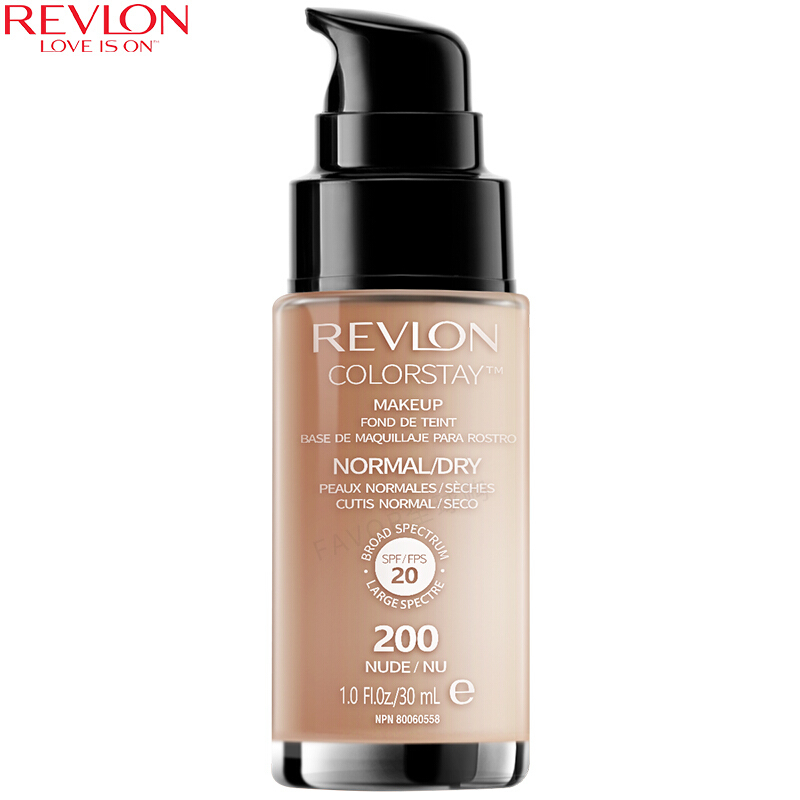 Revlon 露华浓持久无瑕水润保湿遮瑕粉底液 不易脱色防晒化妆品 200#裸色 中干性 美国进口