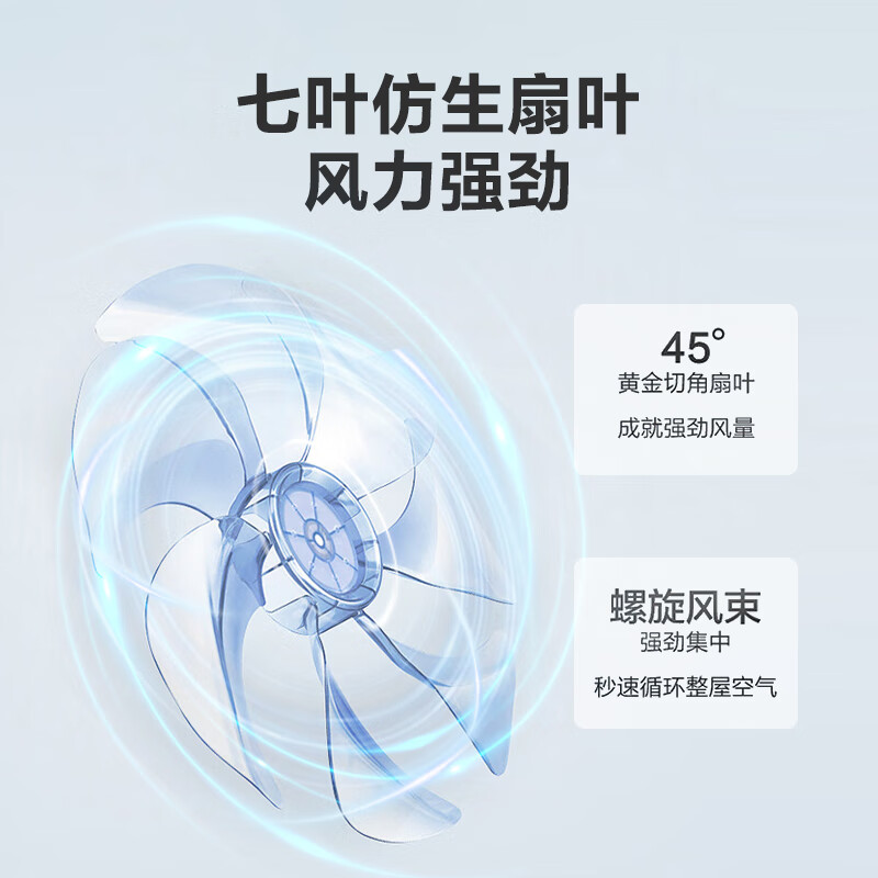 艾美特(AIRMATE)电风扇七叶大风量家用落地扇轻音节能左右摇头电风扇宿舍客厅 降温低噪风扇 CS35-X32 机械款高清大图