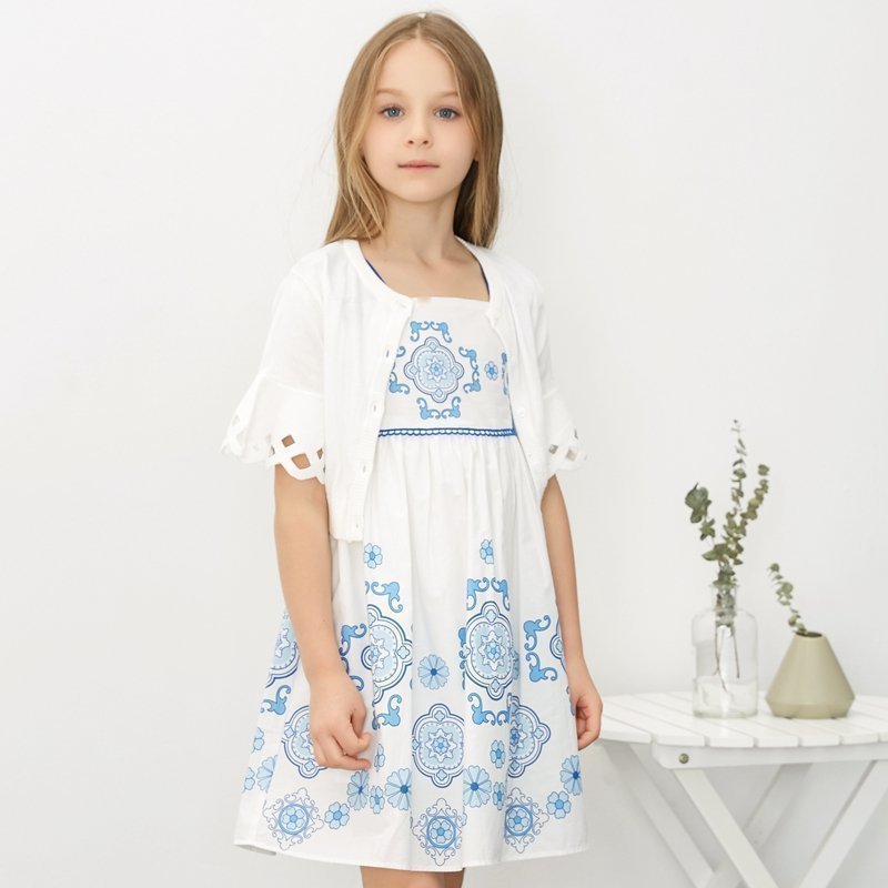 [99元3件]米喜迪mecity童装女童喇叭袖毛织开衫