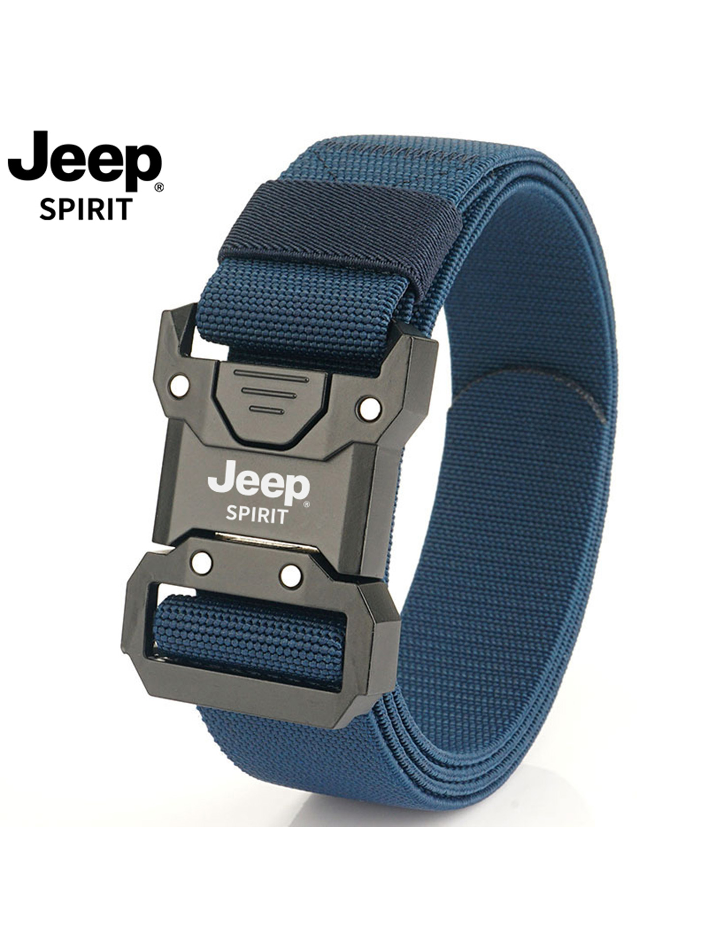 Jeep吉普男士战术腰带休闲百搭帆布皮带弹力插扣快拆男款自动帆高清大图