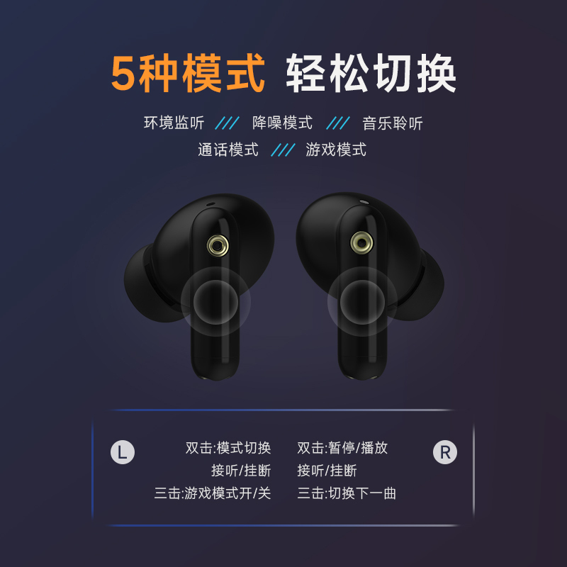 EDIFIER/漫步者 Lambo Pro主动降噪蓝牙耳机真无线入耳式新款超高续航运动游戏适用于苹果华为 象牙白