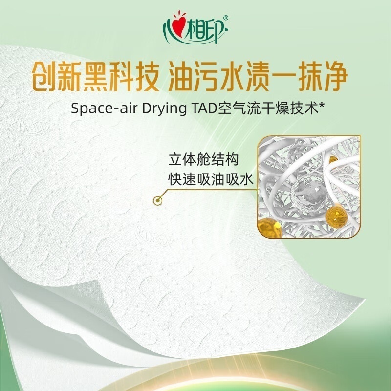 TKDT1060(电商箱装)心相印绒立方60抽9包塑装厨房纸巾高清大图
