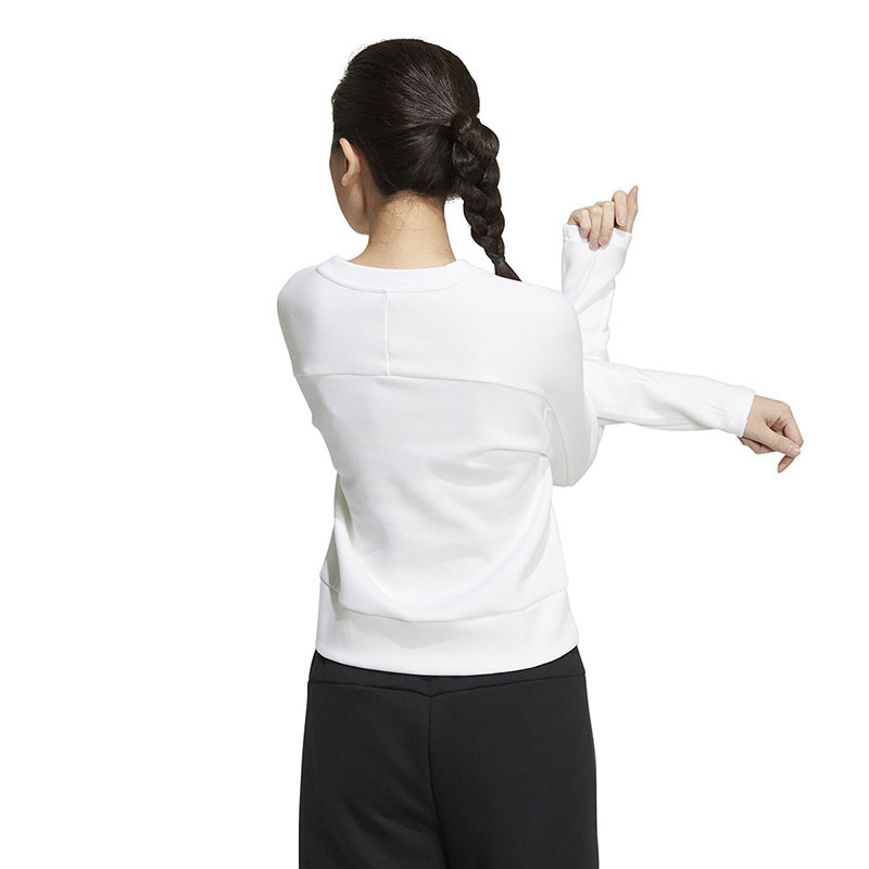 adidas Ust Swt Oct T1 纯色印花Logo圆领长袖卫衣 女款 白色 HM7092