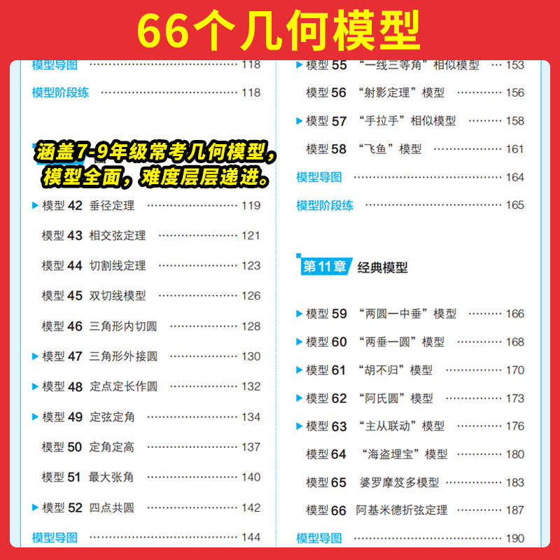 [7-9年级适用]初中数学几何模型 初中通用 [正版]2024初中数学几何模型数学函数应用题中考必刷题数学专项训练国一八高清大图