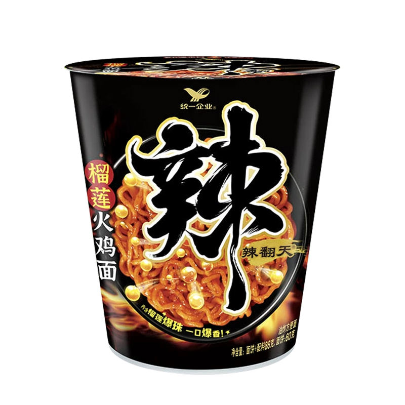 统一汤达人 酸酸辣辣味日式豚骨味辣翻天榴莲火鸡拉面三口味*12杯整箱装高清大图