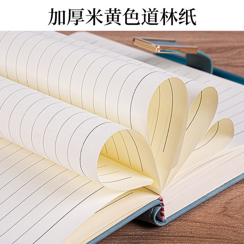 [补贴10%]笔记本子加厚带扣皮质记事本商务人士简约大学生a5会议记录本文艺精致复古日记本办公用超厚工作厚本子皮面高清大图