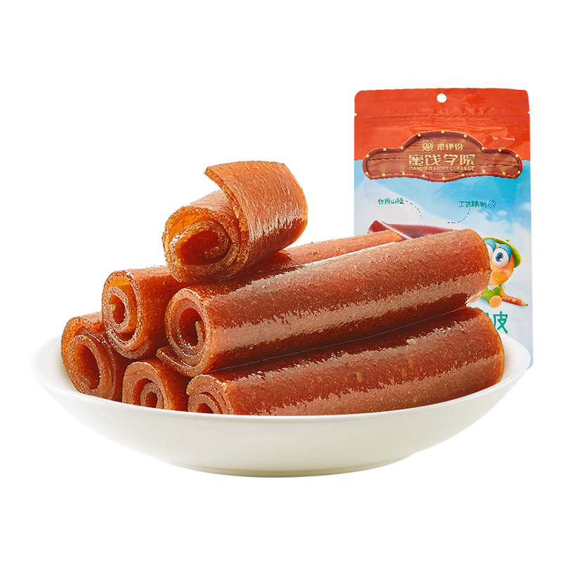 来伊份果丹皮小时候山楂卷老式125g零食山楂片新鲜散装来一份