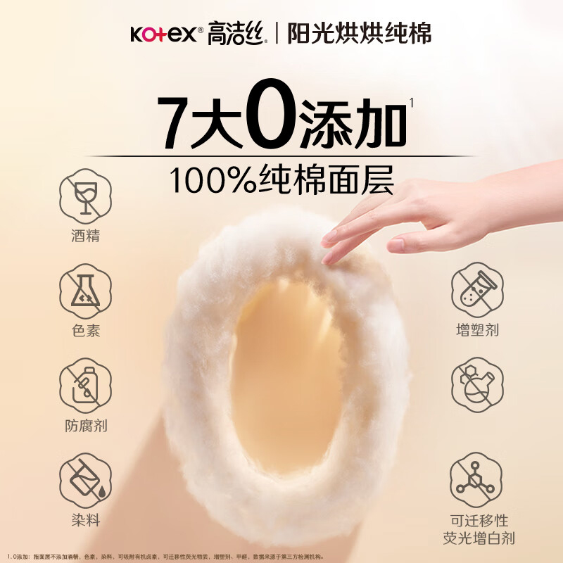 高洁丝Kotex臻选奢爽纯棉420mm5片超长夜用卫生巾(新老包装随机发货)高清大图
