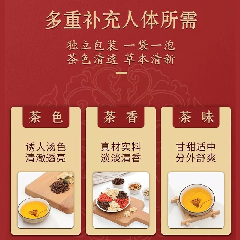 北京同仁堂菊花决明子茶枸杞金银花桂花牛蒡根非明目去肝火花茶清
