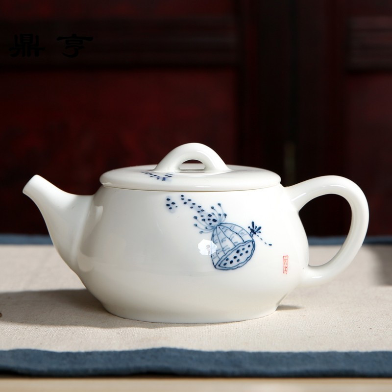鼎亨茶壶陶瓷景德镇手绘青花瓷泡茶壶功夫茶具过滤泡茶器日式小单