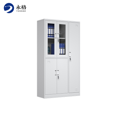 永格办公室钢制文件柜凭证抽屉资料柜档案员工更衣柜带锁矮柜储物柜子五门更衣柜