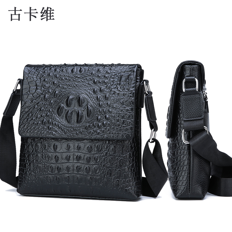 古卡维 真皮单肩包斜跨包 BZ66224 个 黑色