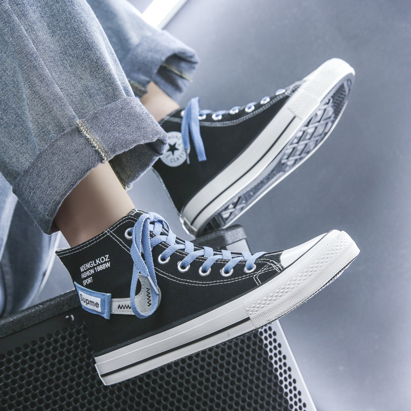 苏芈帆布鞋男高帮2021年新款百搭韩版小众设计鞋子男潮鞋ins港风板鞋