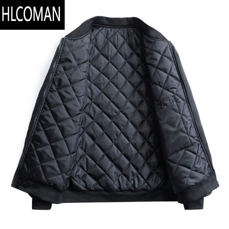 HLCOMAN加棉夹克男青年棒球服潮流宽松休闲棉衣外套男薄款羽绒棉服男图片