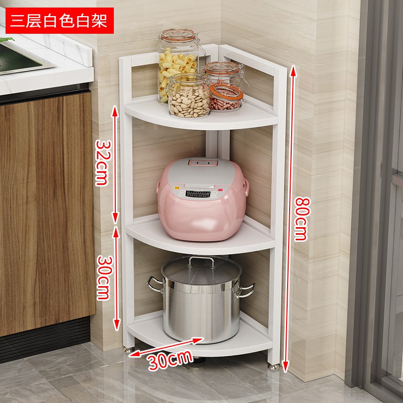 厨房置物架落地式三角架多层放锅架转角架墙角拐角家用锅具收纳架收纳层架 三维工匠高清大图