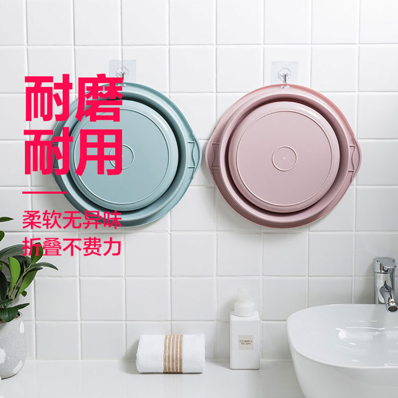 可折叠塑料脸盆便携式家用婴儿大号伸缩旅行洗脚盆折叠盆子特大高清大图