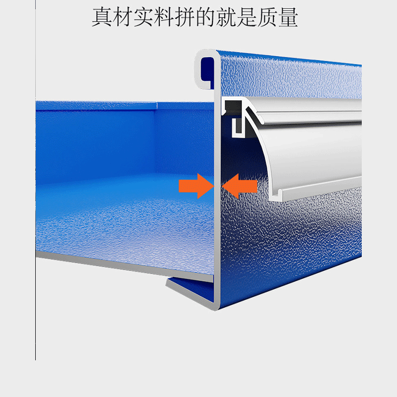 易企采 无抽屉蓝色 移动小推车铁皮工具柜 单位 : 台 (颜色可选)63*40*81CM高清大图