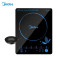 美的(Midea) 电磁炉 4D防水 黑晶面板 大功率家用智能触控套装带炒锅 C21-SN2105/SN2105T