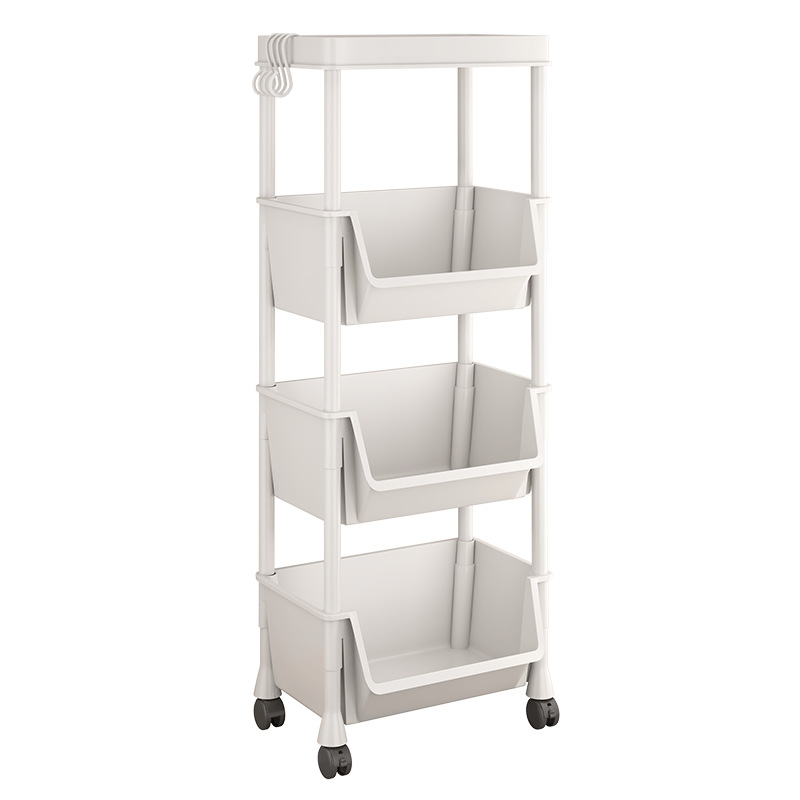 家时光 置物架书架可移动收纳家用小推车带轮落地简易书柜儿童玩具收纳架高清大图